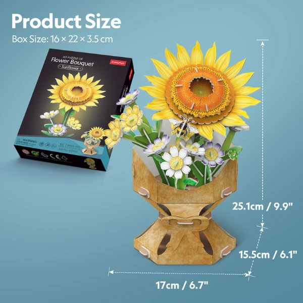 3d puzzle “buchet de floarea-soarelui”, 102 elemente 4