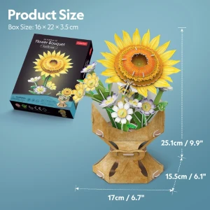3d puzzle “buchet de floarea-soarelui”, 102 elemente Thumbnail 4