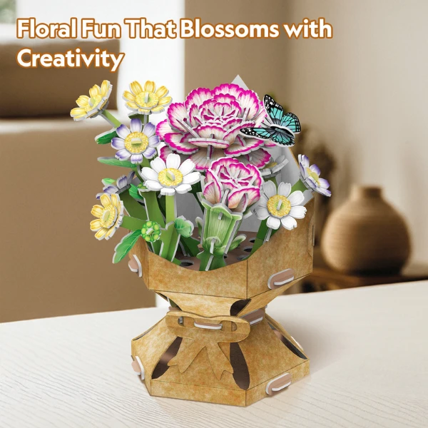3d puzzle "buchet de flori – garoafă", 134 elem. 6