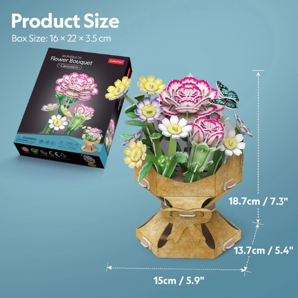 3d puzzle "buchet de flori – garoafă", 134 elem. 4