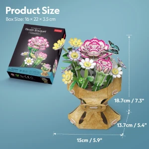 3d puzzle "buchet de flori – garoafă", 134 elem. Thumbnail 4