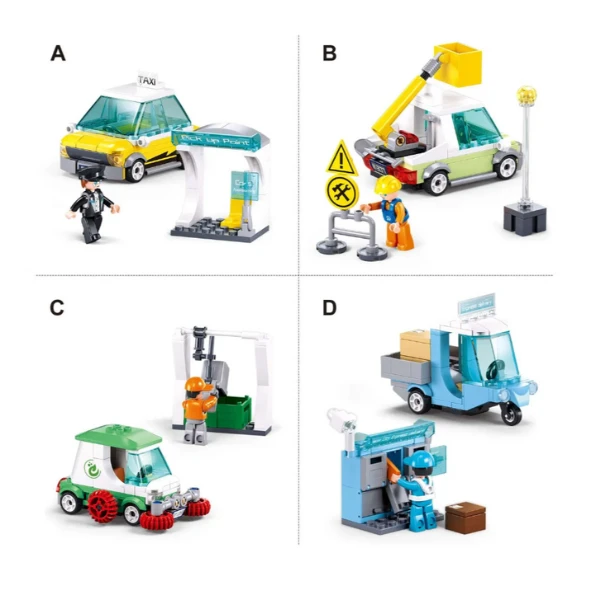 Set de construcție "servicii urbane", 4 modele, de la 94 pînă la 105 elem. 5