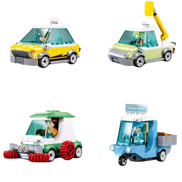 Set de construcție "servicii urbane", 4 modele, de la 94 pînă la 105 elem. 2