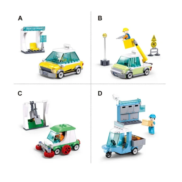 Set de construcție "servicii urbane", 4 modele, de la 94 pînă la 105 elem. 4