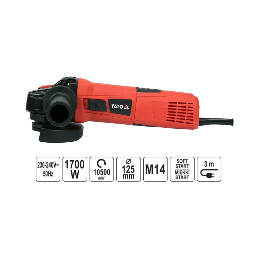 Polizor unghiular 125 mm 1700 w 220 - 240 v 10500 rot/min yato 2