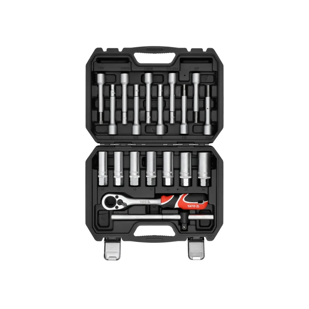 Set chei cu clichet 1/2" 19 buc. yato 2