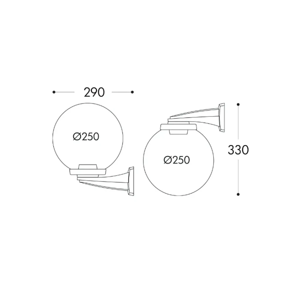 Светильник nardo/globe250 8.5 вт e27 220 - 240 в ip55 fumagalli 5