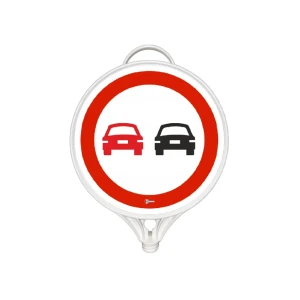 Indicator rutier rotund "depășire interzisă" 390 x 280 mm alb mfk