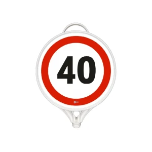Indicator rutier rotund "viteza maximă limitată 40 km/h" 390 x 280 mm alb mfk