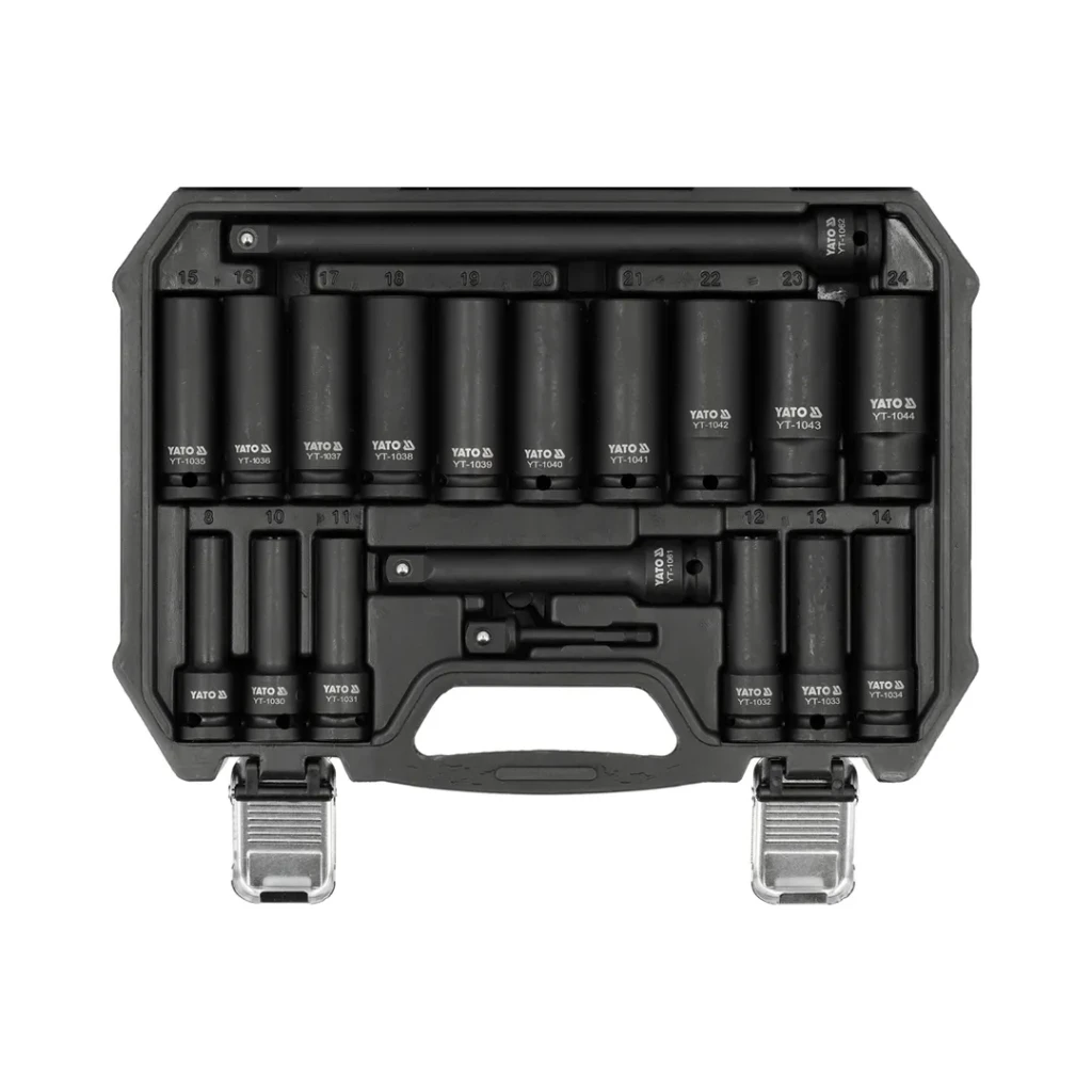 Набор длинных ударных головок шестигранный 19 шт. as-drive 8 - 24 мм 1/4" - 1/2" yato 2