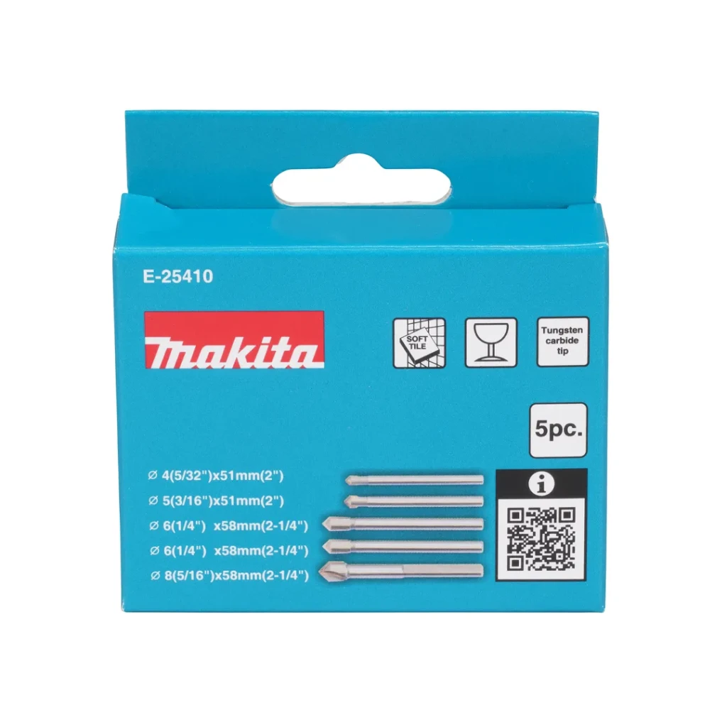 Set burghie 5 buc. pentru sticlă/ceramică 4 - 8 mm oțel cilindric makita 2