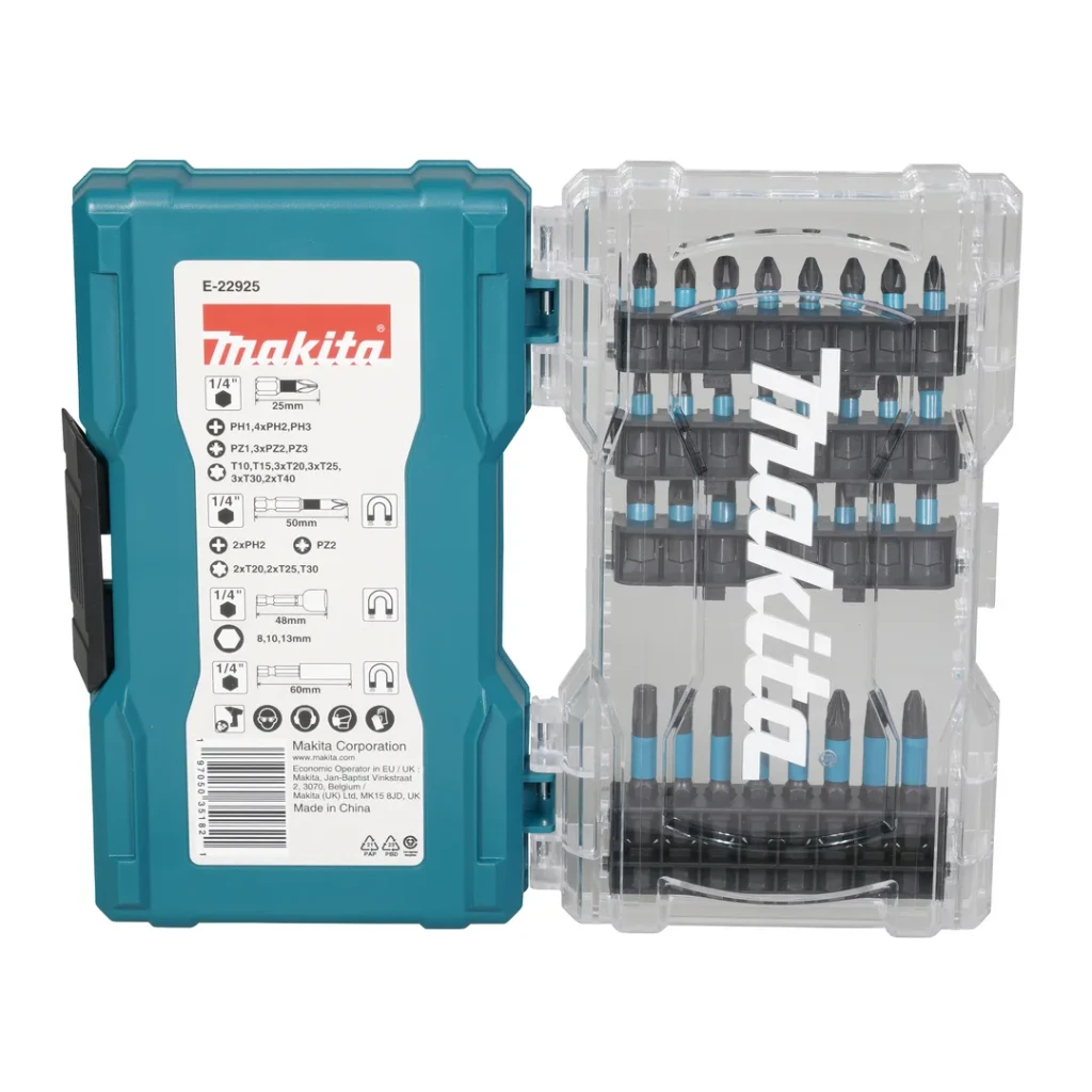 Набор ударных бит шестигранный 36 шт. impact black 8 - 13 мм ph, pz, sl 1/4" 25 - 60 мм makita 2