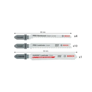 Set pânze pentru laminat pentru fierăstrău vertical (pendular) 83 - 92 mm 15 buc. bosch Thumbnail 2