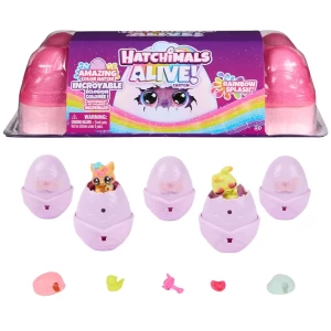 Радужный набор "Rainbow Splash" с мини-фигурками и аксессуарами, Hatchimals Alive