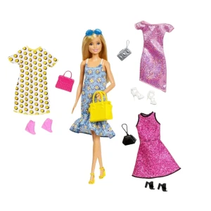 Păpușă barbie cu 4 ținute Thumbnail 2
