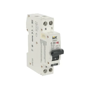 Дифференциальный выключатель b06s c 30 ма 20 a 1p+np 220 - 240 в iek