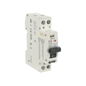 Дифференциальный выключатель b06s c 30 ма 8 a 1p+np 220 - 240 в iek