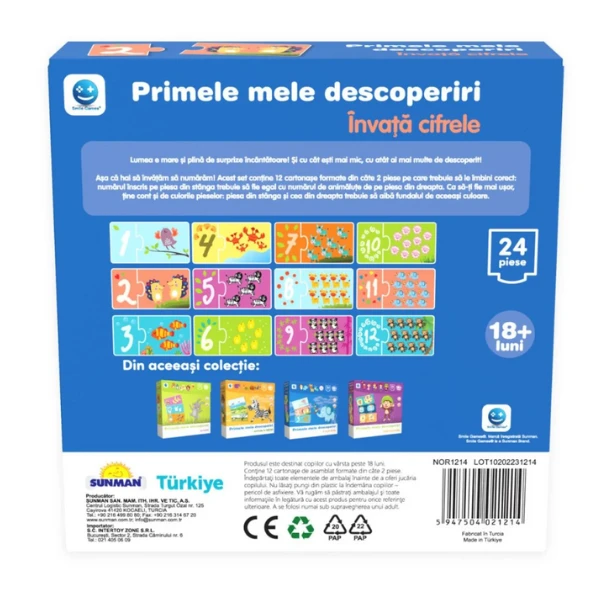 Puzzle "primele mele descoperiri: învață cifrele", (ro), smile games 4