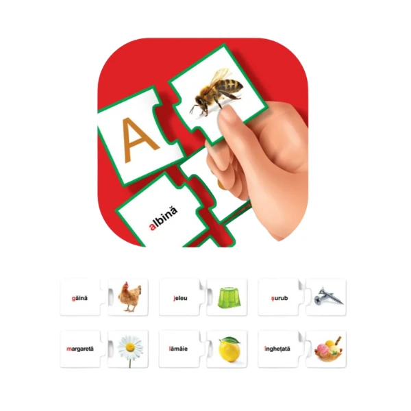 Пазл "изучаем алфавит", (рум.), smile games 2