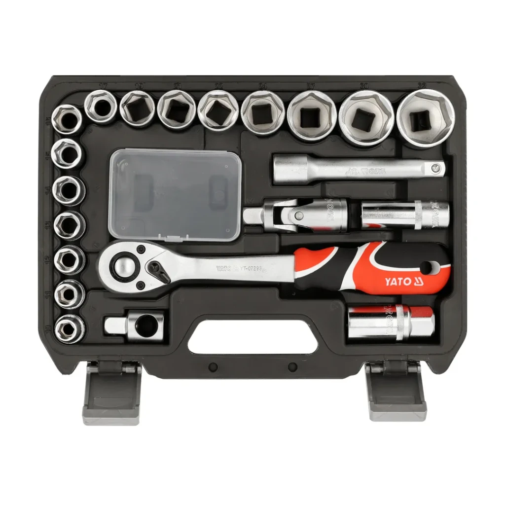 Set de chei tubulare cu clichet 1/2" 10 - 32 mm 24 buc. yato 3