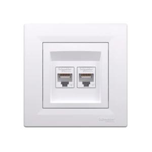 Розетка компьютерная asfora белый schneider-electric