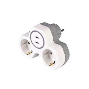 Adaptor de priză 2 prize + 2 usb c golyat-3 2p + e 16 a 220 - 240 v horoz