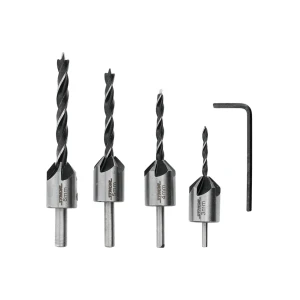 Set burghie cu zencuitor 5 buc. pentru lemn 3 - 6 mm oțel hss cilindric sthor