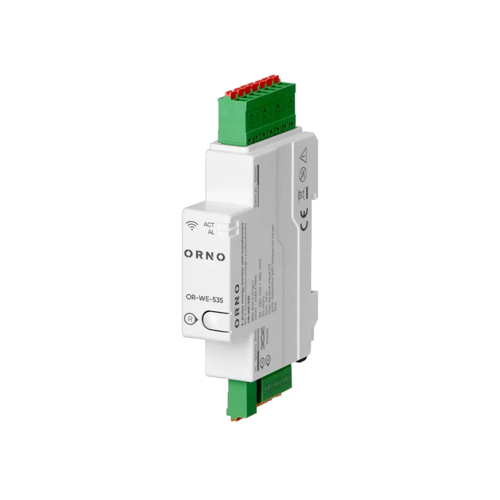 Энергетический монитор с трансформаторами rs-485 modbus трехфазный 120 a 230/400 в ip20 orno 2