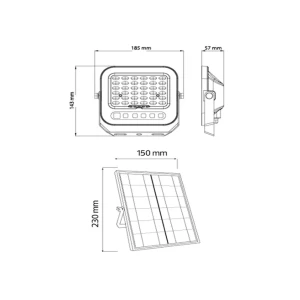 Прожектор светодиодный на солнечной батарее tiger pro-50 50 вт smd 3cct 3.2 v ip65 horoz Thumbnail 2