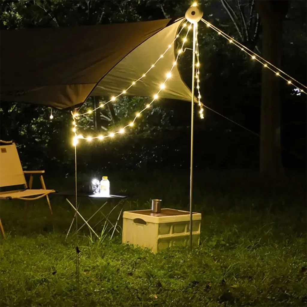 Lampă de camping cu ghirlandă 1.6 w 4000 k + sos 5 v 2000 mah elmos 3