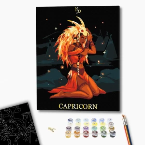 Pictură pe numere 40*50 сm (pânză neagră/fără cutie) – capricorn Thumbnail 3