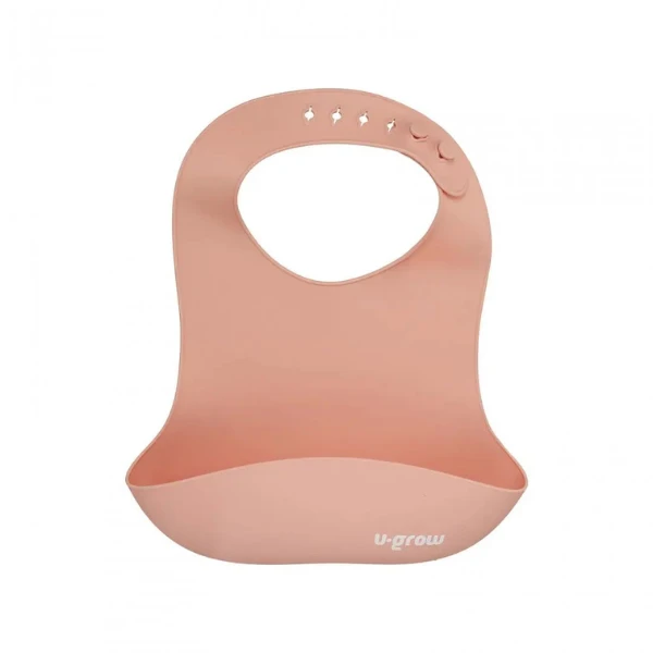 Set diversificare 5 piese din silicon: bavetă, bol, farfurie, linguriță și furculiță, roz 7