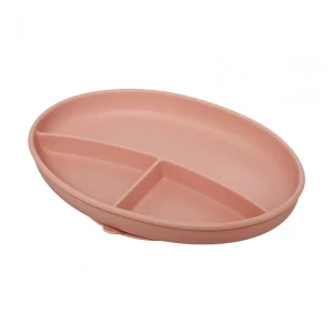 Set diversificare 5 piese din silicon: bavetă, bol, farfurie, linguriță și furculiță, roz Thumbnail 4