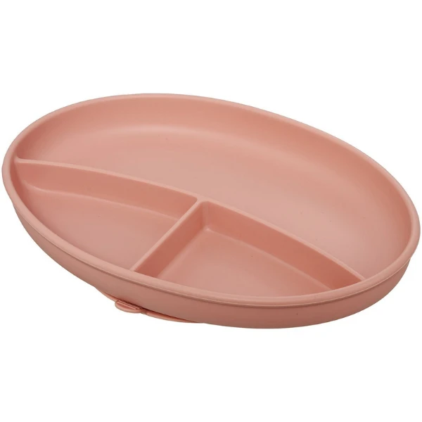 Set farfurie cu linguriță și furculiță din silicon, roz 4
