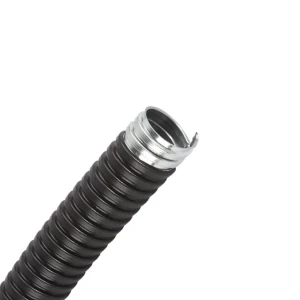 Tub metalic flexibil cu izolație pvc 37 mm negru