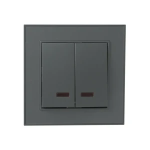 Întrerupător dublu cu indicator alfa 10 a 220 - 240 v antracit elmos