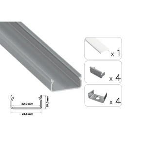 Profil din aluminiu cu dispersor tekkni egen 2020 x 23.6 x 10 mm lumines
