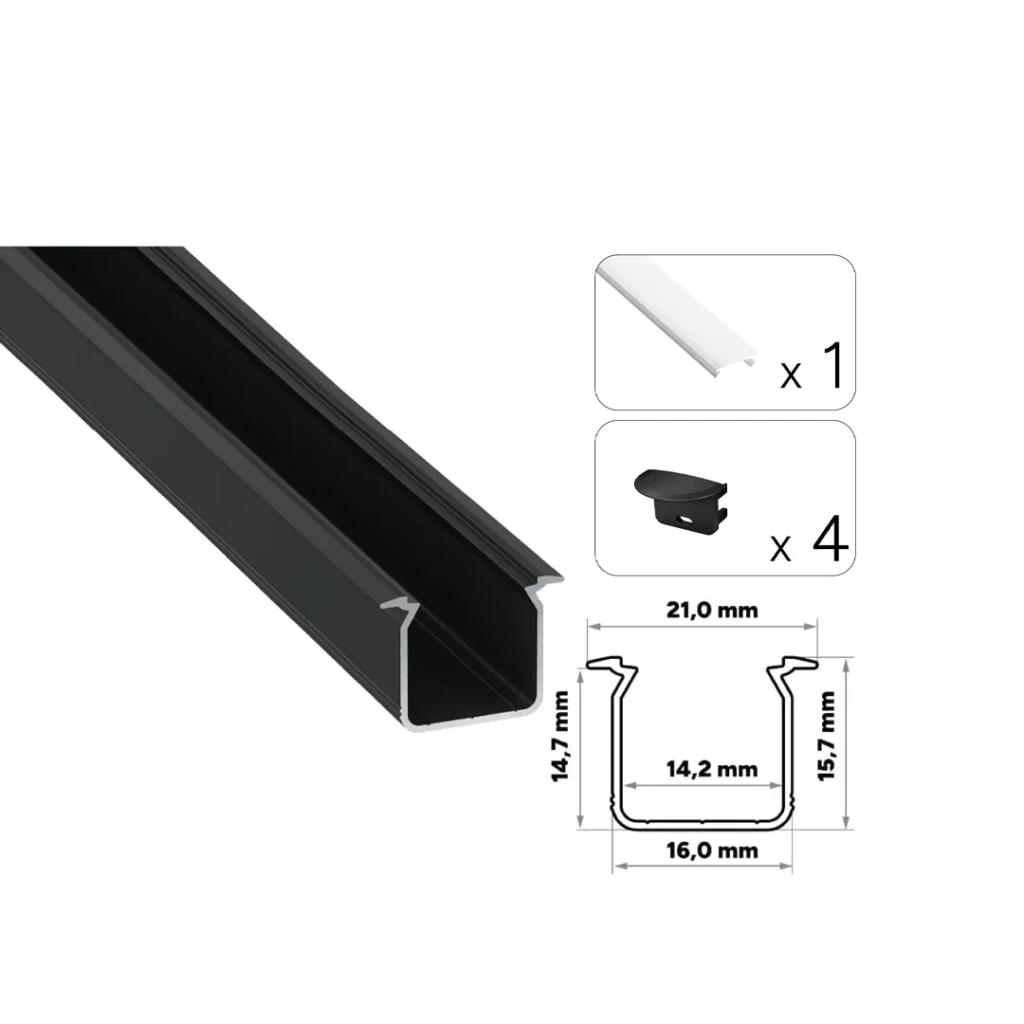 Profil din aluminiu cu dispersor tekkni skagen 2020 x 21 x 15.7 mm lumines 3
