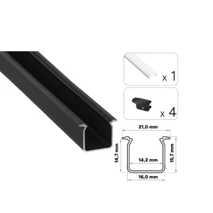 Profil din aluminiu cu dispersor tekkni skagen 2020 x 21 x 15.7 mm lumines Thumbnail 3