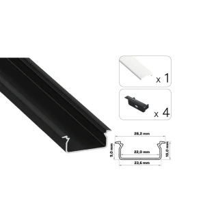 Profil din aluminiu cu dispersor tekkni tved 2020 x 28.2 x 10 mm lumines Thumbnail 3