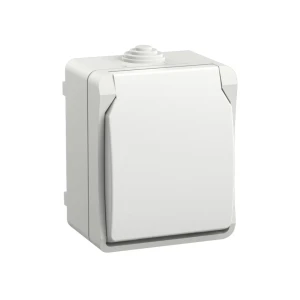 Priză cu obturator și capac fors 16 a 220 - 240 v alb iek