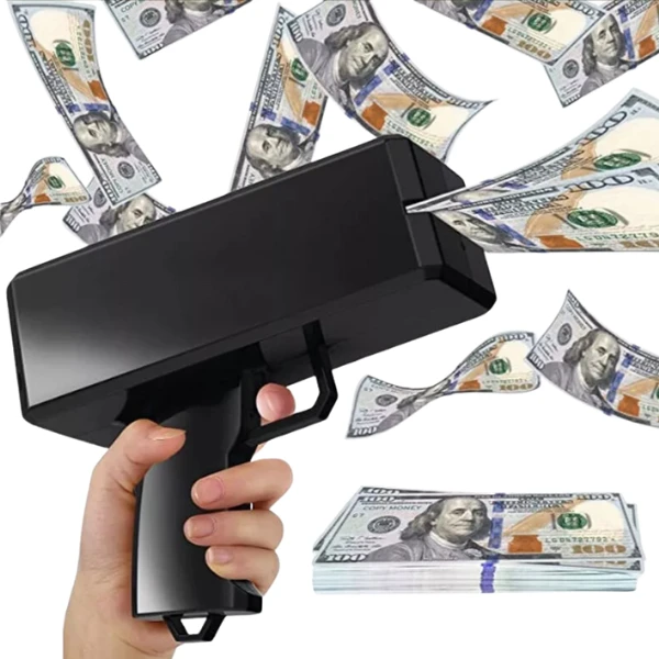 Pistol cu bani electric, 100 de bancnote 5
