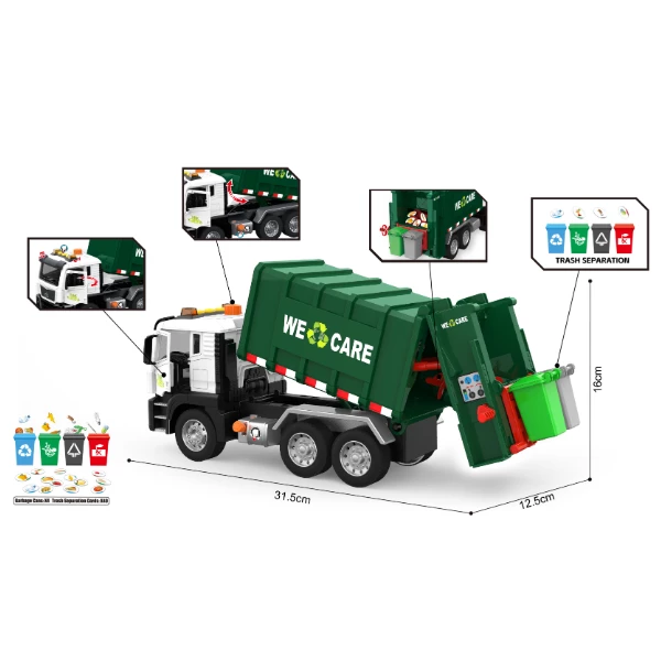 1:10 camion de gunoi cu inerție (lumină / sunet) 5