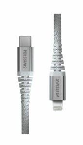 Data cablu swissten kevlar usb-c / lightning c 1.5m white Thumbnail 2