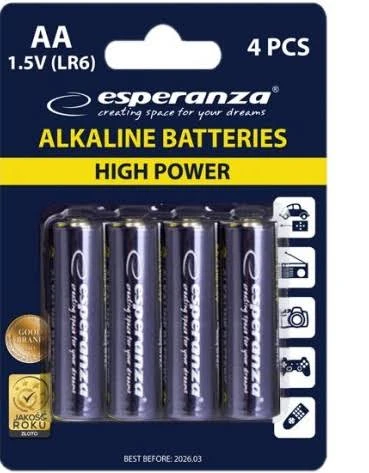 Baterii alcaline esperanza, ezb101, aa, 4 buc, blister 2