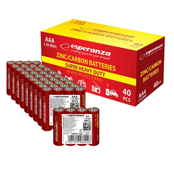 Baterii zinc-carbon esperanza, ezb206, aaa, 4 buc, folie 2