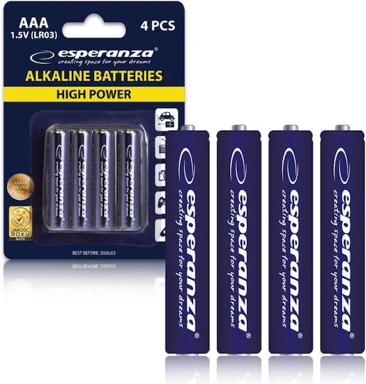 Baterii alcaline esperanza, ezb102, aaa, 4 buc, blister 2