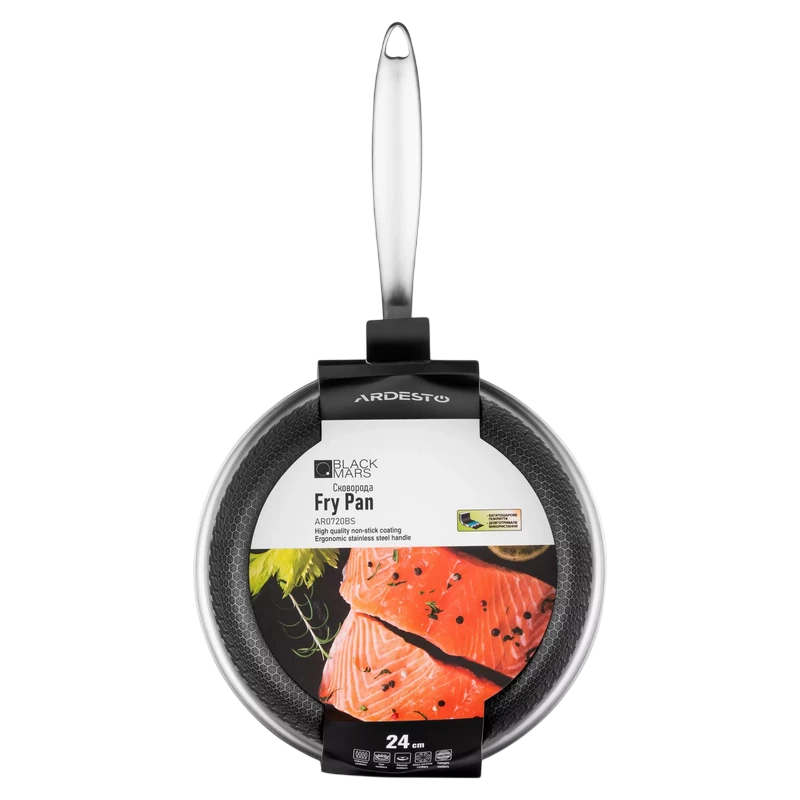 Tigaie ardesto ar0720bs, 24cm, oțel inoxidabil | negru 4