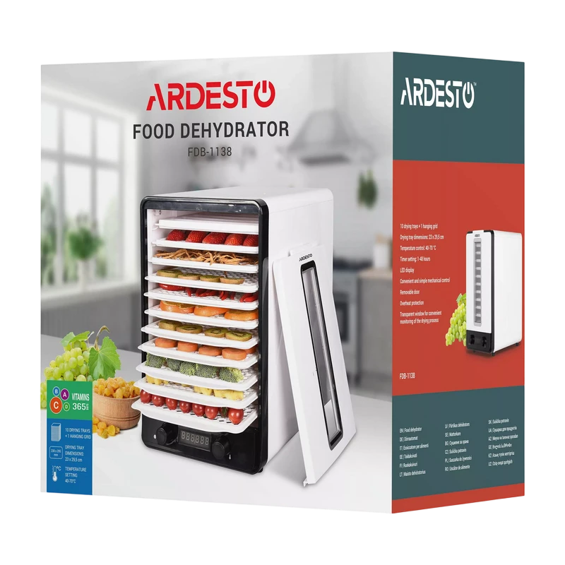 Deshidrator de fructe ardesto fdb-1138, alb 8