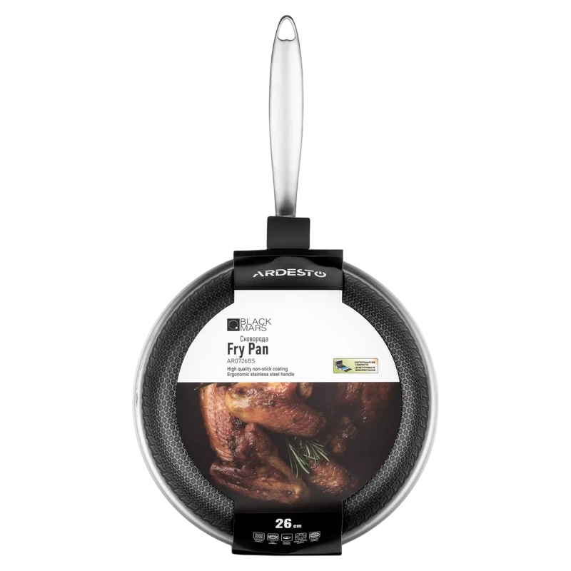 Tigaie ardesto ar0726bs, 26cm, oțel inoxidabil | negru 5